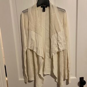White House Black Market Cream Draped Cardigan